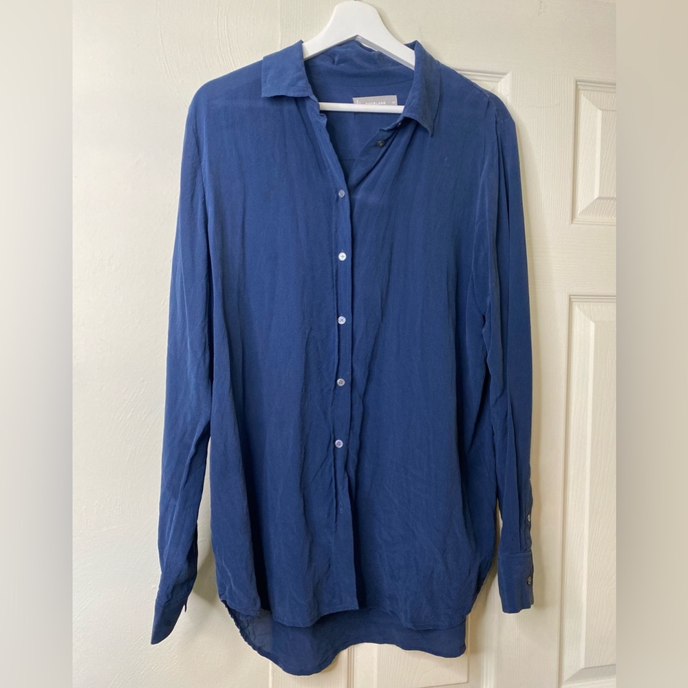 Everlane Blue Casual Button Down Shirt Relaxed Fit